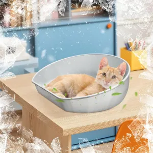15 Inch Cat Cooling Bed, Self Cooling Beds for Dogs Cats Up to 20lbs, Aluminum Cat Beds for Indoor Cats, Washable & Comfort Cat Nest Mat Basin for Puppy and Kitten to Keep Cool in Summer