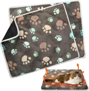 2 Pack Self Warming Cat Bed Self Heating Dog Pad Cat Warming Pad Thermal Pet Mat Washable Reflect Body Heat Removable Cover for Indoor Kittens Puppies Feral Pet(Dog Paw,16 x 20 Inch)