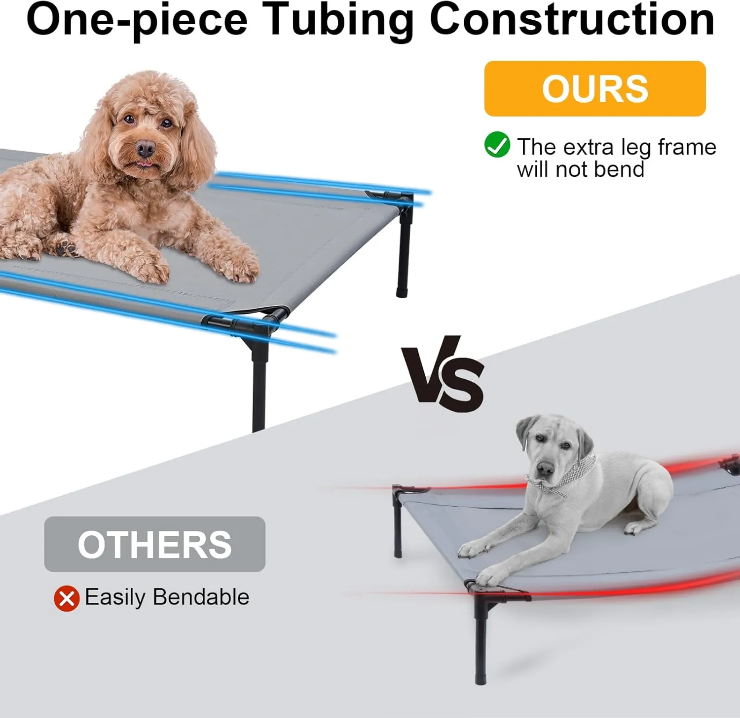 30'' Outdoor Elevated Dog Bed with Canopy, Raised Dogs Bed with Four Ice Pack, Breathable Cooling Dog Cot Beds Small Medium Size Dogs, Outdoor Pet Hammock Beds, Outside Pet Beds(Small)