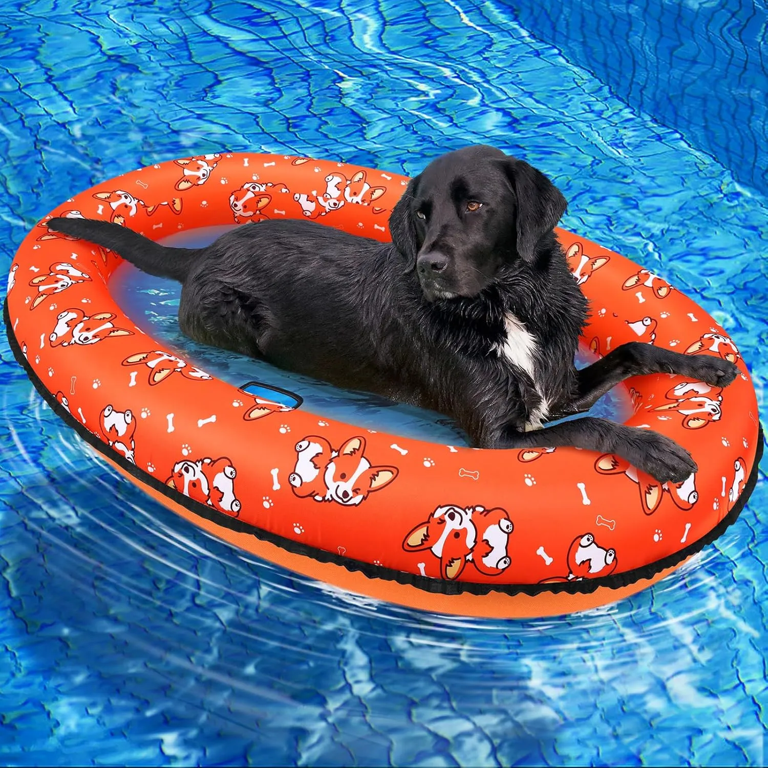 55'' x 35'' Dog Pool Float, Dog Floats for Pool, Pool Rafts for Dogs, Inflatable Pool Floats for Small Medium and Large Dogs, Pool Floats for Dogs for Lake River Pool Scratch Resistant