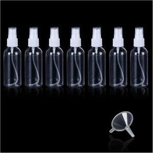 7Packs 50ml Spray Bottle,Travel Spray Bottles,Clear Empty Refillable Plastic Bottles,Mini Spray Bottle Small Spray Bottles Transparent Plastic Empty Refillable Holiday Travel Bottle