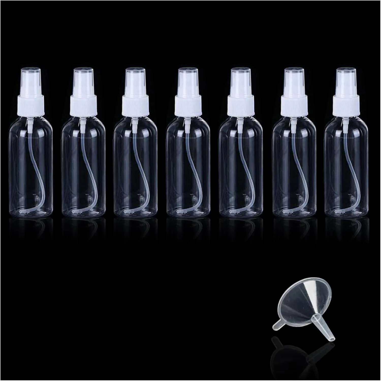 7Packs 50ml Spray Bottle,Travel Spray Bottles,Clear Empty Refillable Plastic Bottles,Mini Spray Bottle Small Spray Bottles Transparent Plastic Empty Refillable Holiday Travel Bottle