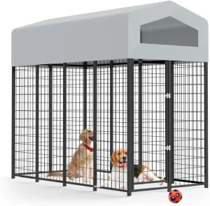 86" L x 45" W x 79" H Large Outdoor Dog Kennel with Waterproof Roof and Wind Resistant Construction