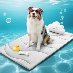 BABTGREAT Dog Cooling Mat, 36" x 23" Reversible Self-Cooling Mat for Medium Dogs, Arc-Chill Cool Pad for Dogs and Cats Washable Summer (Grey, Large(48" x 28"))