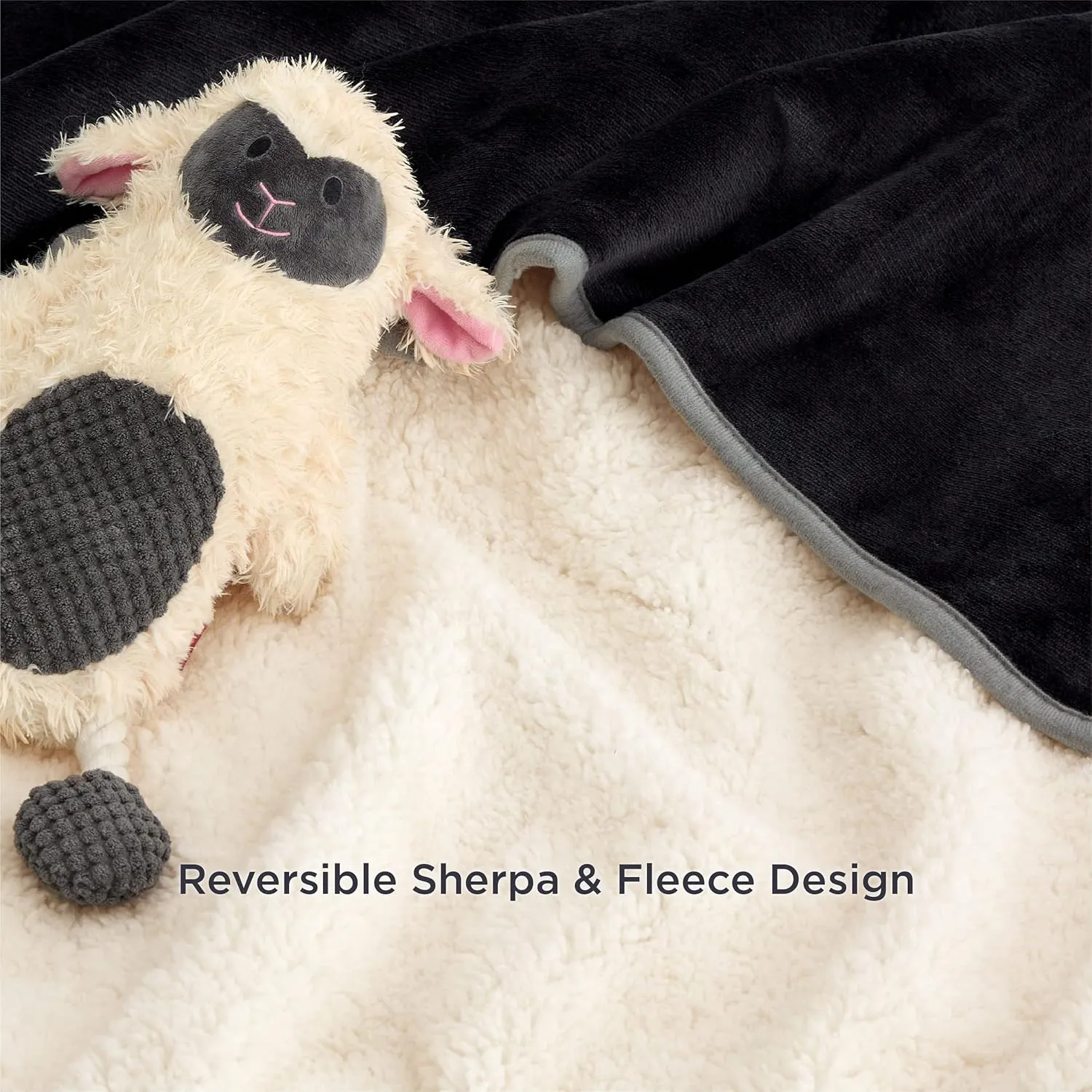 Bedsure Cat Blanket for Indoor Cats - Waterproof Calming Cat Blankets for Couch Bed Protection, Sherpa Fleece Pet Blanket, Soft Plush Reversible Throw Furniture Protector, 60"x50", Black