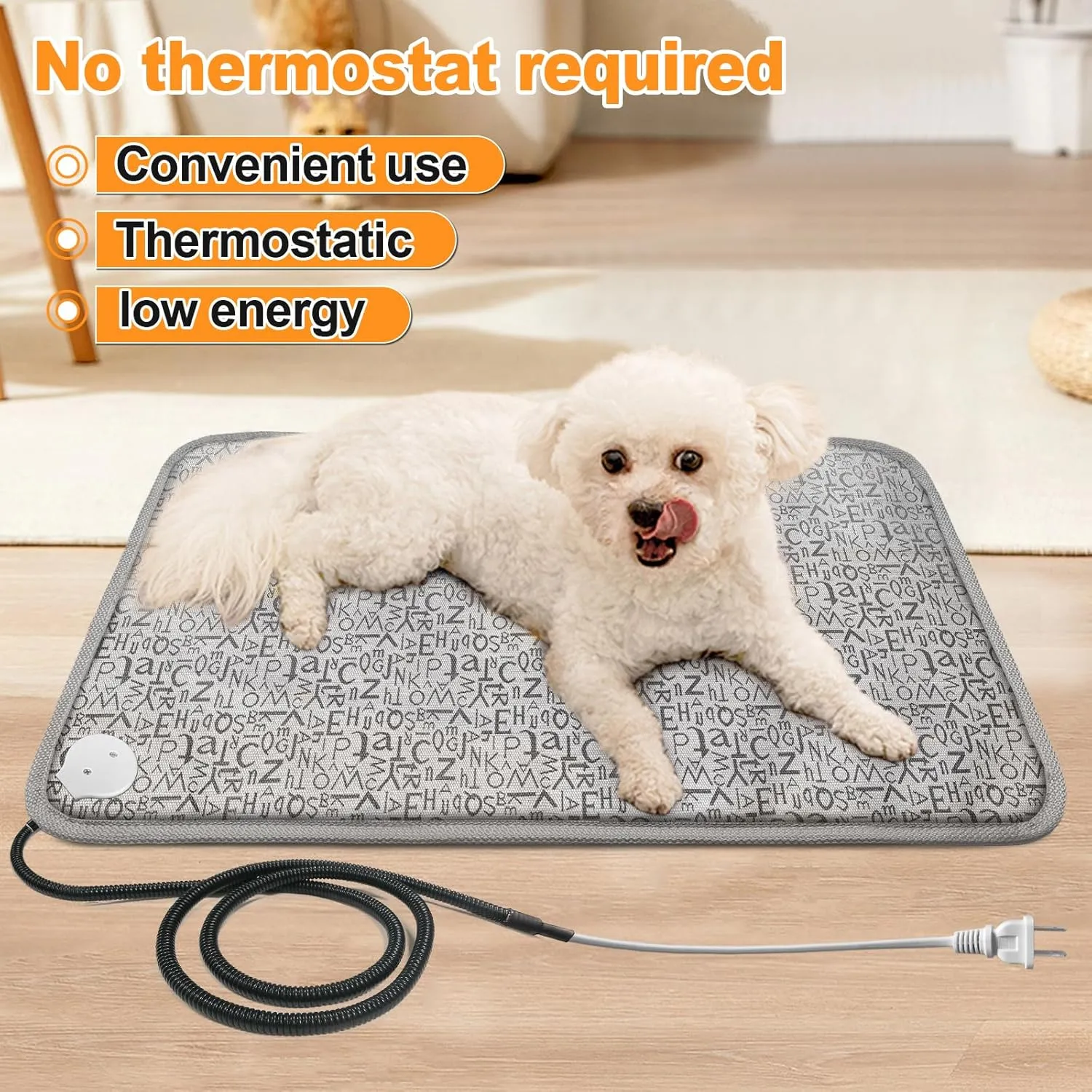 Bestio Cat Heating pad,2818 in Medium Cat Heated Pads for Dogs,Pet Heating Pads Cats with Metal Protective Tube   Waterproof Material,Large Cat Heating for Pets Birth,Newborns or Elder Pets - Letter