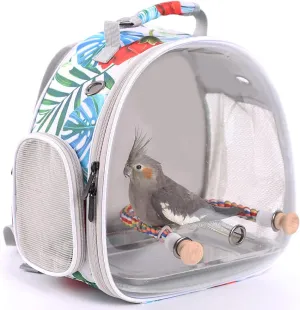 Bird Carrier Backpack with Rope Perch, Portable Bird Travel Carrier Backpack (Multi-Colored, Bird Carrier)