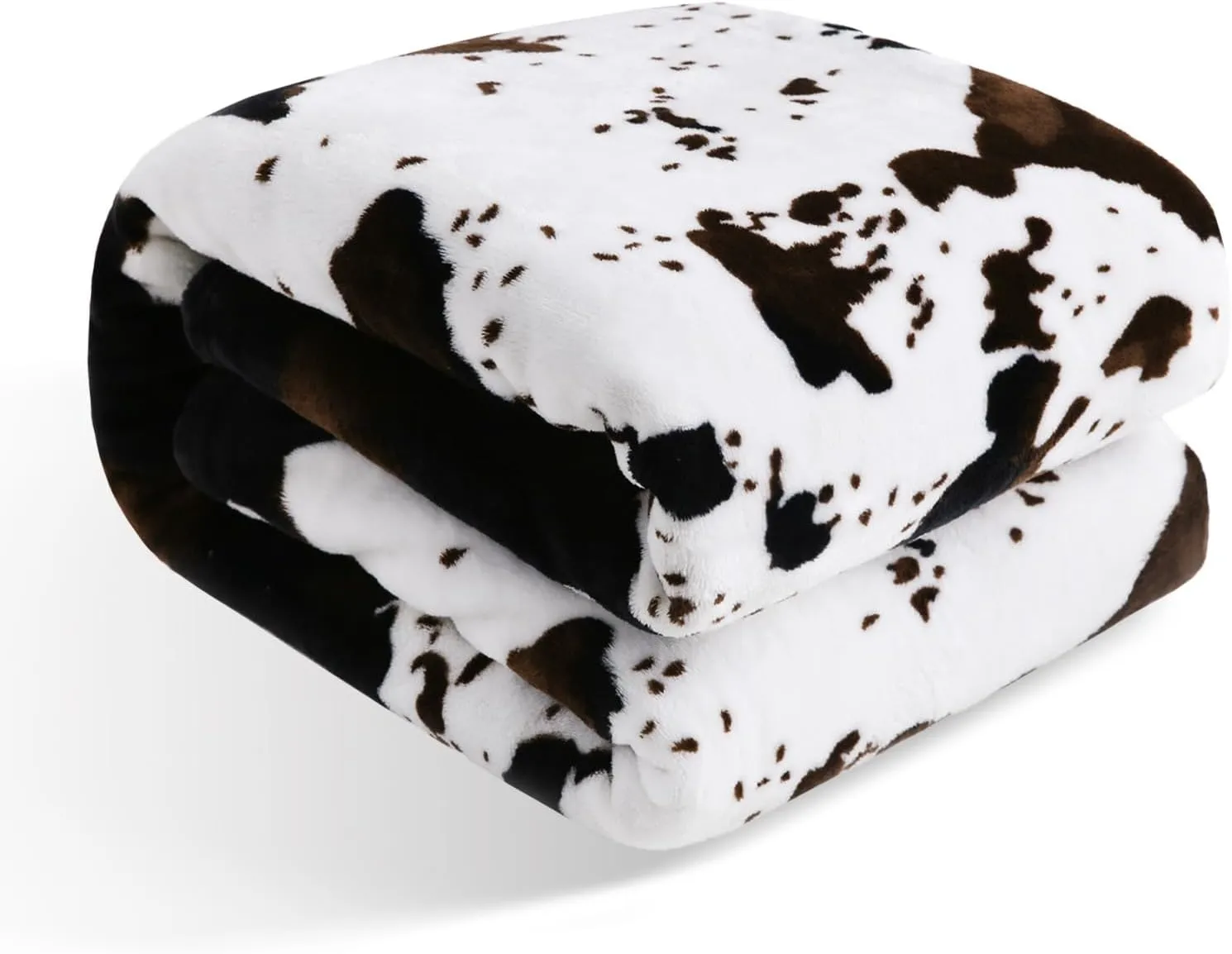 Bnuitland Cute Cow Print Throw Blanket (50X40inch), Double Sided 300 GSM Super Soft Flannel Fleece Fuzzy Throw for Bed Sofa Couch Travel, Great Blanket Gift for Kids/Baby/Toddler/Pet