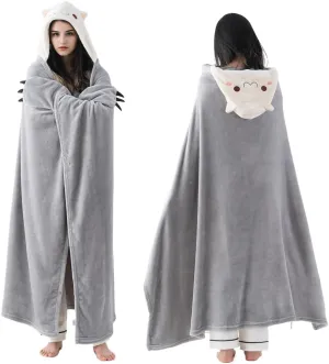 Bunnikins & Clover Wearable Hoodie Blanket for Adults, Warm Oversized Blanket, Soft Flannel Fleece Hoodie Throw Blankets
