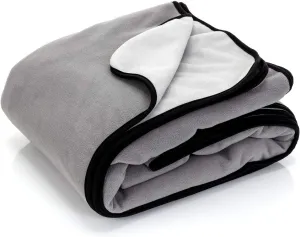 Callarome Waterproof Blanket for Bed - Large Waterproof Dog Blanket - Soft Reversible Furniture Protector for Pets & Home, Ideal for Bed, Couch, or Dog Crate - Grey 80"x90"
