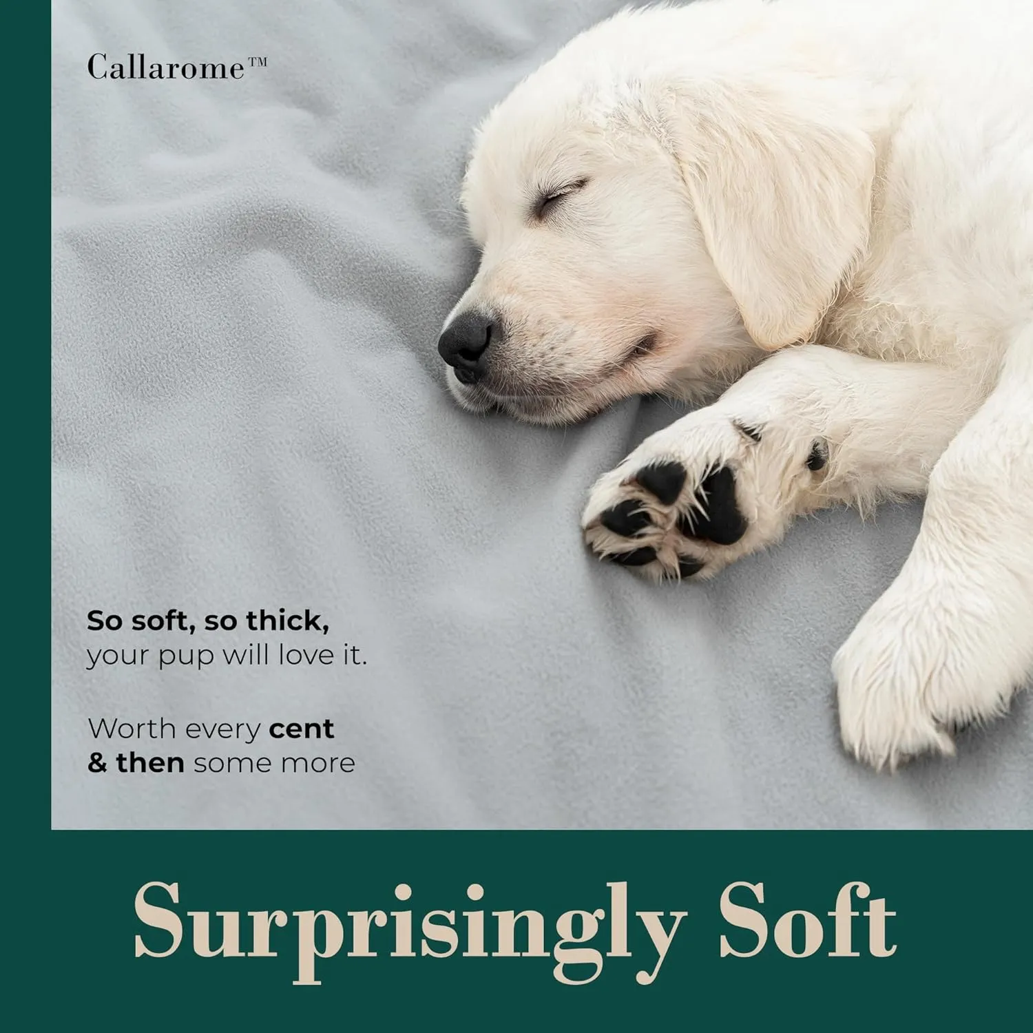 Callarome Waterproof Blanket for Bed - Large Waterproof Dog Blanket - Soft Reversible Furniture Protector for Pets & Home, Ideal for Bed, Couch, or Dog Crate - Grey 80"x90"