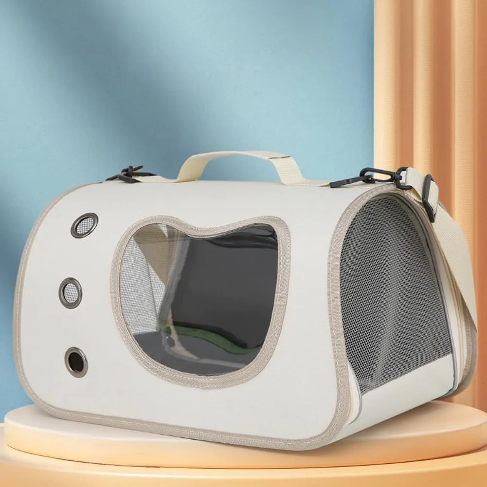 Cat Backpack Outdoor cage Portable and Breathable Crossbody for Dogs (White)