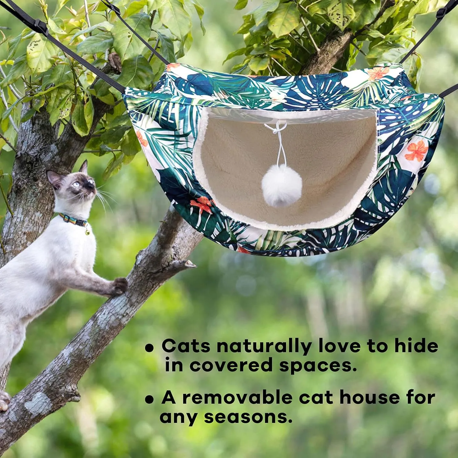Cat Cage Hammock, Double Layer Soft Plush Hanging Pet Bed, Suitable for Indoor Cats Kitten Ferret Hamster Rabbit or Small Animals, 2 Level Comfortable Hammock Bed for Spring/Summer/Winter
