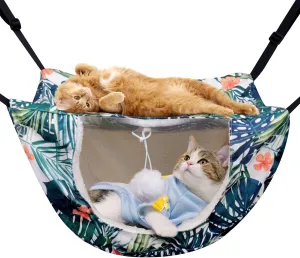 Cat Cage Hammock, Double Layer Soft Plush Hanging Pet Bed, Suitable for Indoor Cats Kitten Ferret Hamster Rabbit or Small Animals, 2 Level Comfortable Hammock Bed for Spring/Summer/Winter