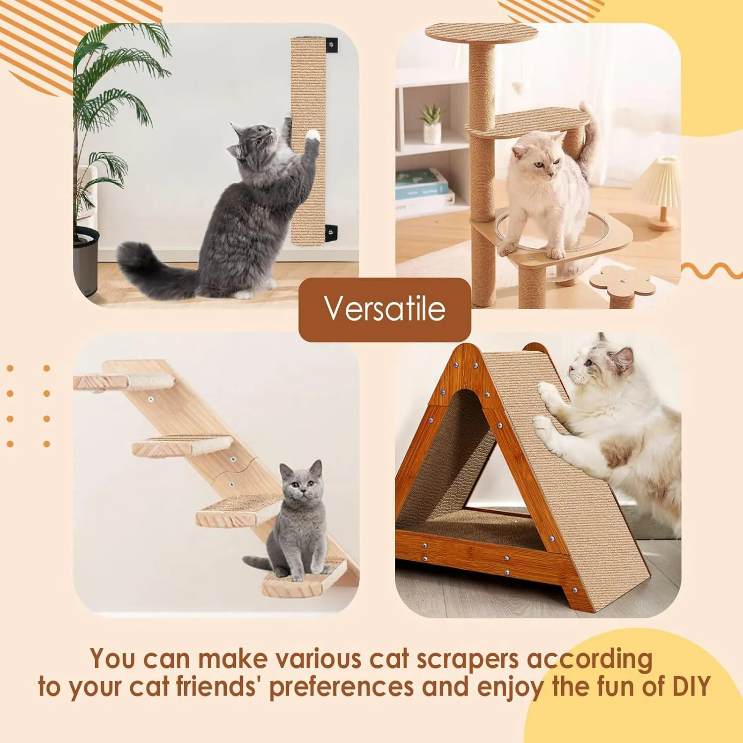 Cat Scratch Mat Furniture Protector 78.7"x15.7",Adhesive Cat Scratch Carpet Mat,Couch Protector from Cat Claws,Climbing Wall Scratcher for Indoor Cats,Trimmable Replacement for Cat Scratchers