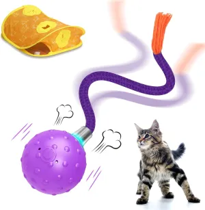 Cat Toys Interactive Electric Cat Ball in Mice Holes, Pop n Play Cat Toys with Collapsible Cat Play Tunnel