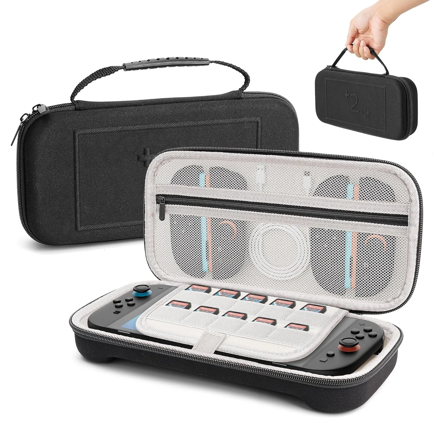 CBDYWVR Carrying Case for Nintendos Switch 2 Console, with 10 Games Storage Cartridges, Protective Waterproof Switch 2 Bag with Mesh Pocket, Hard Shell Travel Box for Switch 2 Console & Accessories