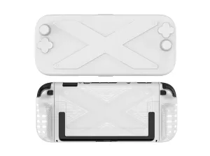 CDCHGAM Switch 2 TitanShield Duo 2025 - ABS Screen Armor & Detachable TPU Shell, 2X Joycon Thumbcaps, 2 9H Glass | Anti-Fingerprint, Kid-Safe, Dock-Free (Arctic White)