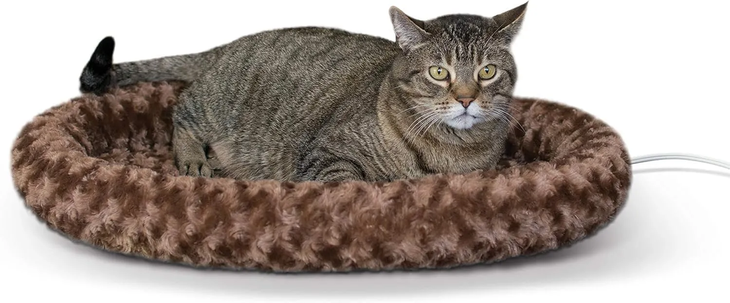 Comfortable Thickened Orthopedic Foam Heated Pet Bed, Waterproof Pet Heater, Artificial Pet Bed, Suitable for Indoor Pet Cats Suitable for Indoor Pets(22.0" L x 16.0" W x 3.0" Th)