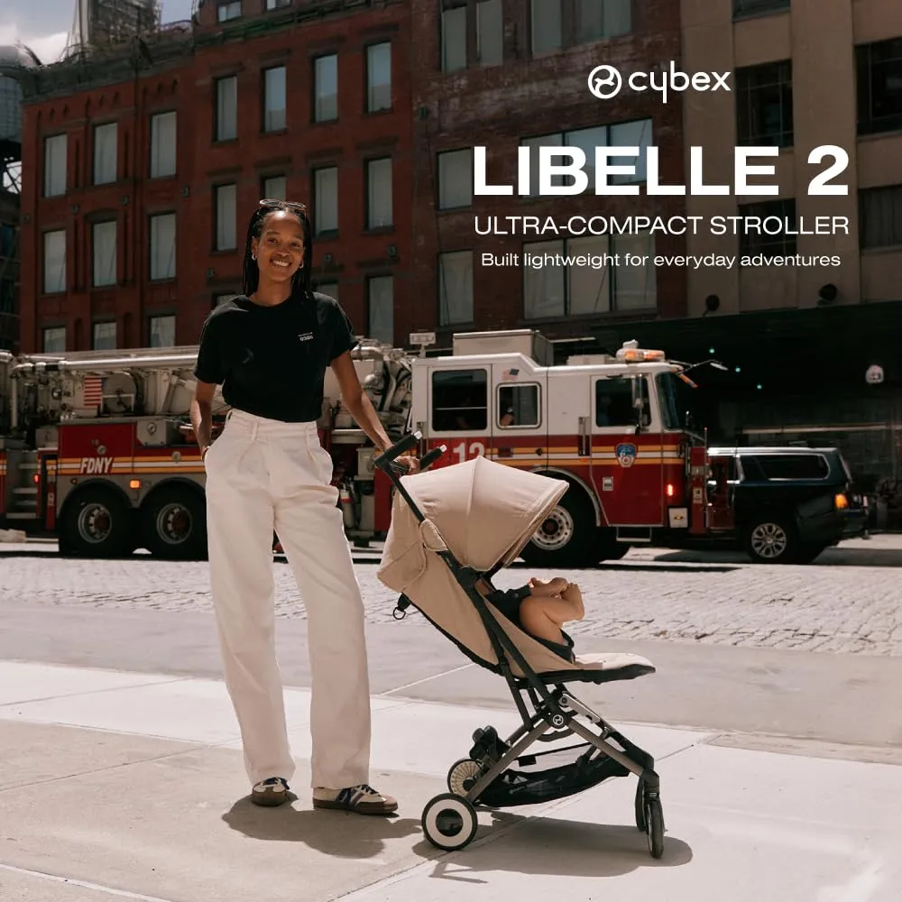 Cybex Libelle 2 Travel pockit Baby Stroller - Lightweight Carry-On Travel Stroller for Airplane with One-Hand Recline, Compatible with CYBEX Car Seats, Magic Black