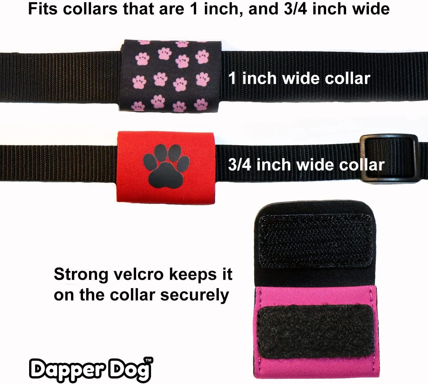 Dapper Dog Pet Tag Silencer and AirTag Holder (Black)