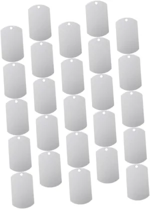 DECHOUS 25Pcs Aluminum Pet Id Tags Blank Dog Tags Cattle Ear Tags Glossy for Pet Identification Use