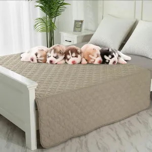 Dog Blankets for Couch Protection Waterproof Dog Bed Covers Pet Blanket Furniture Protector (Beige Sand, 68"x82")