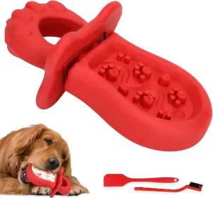 Dog Chew Toys Cream Freezable Dog Treat Station, Frozen Treat Fillable Interactive Dog Toy to Keep Dogs Busy, Pacifier Dog Toy for Teething, Dog Puzzle Toys for Small/Medium/Large Dogs Outdoor