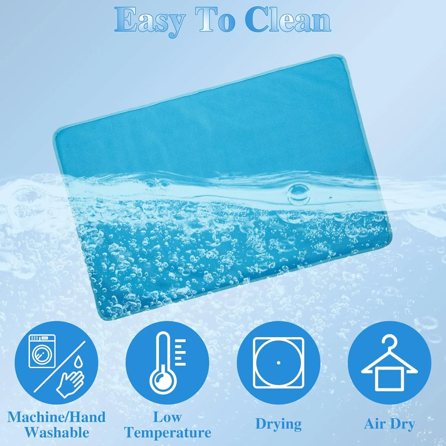 Dog Cooling Mat Cool & Comfortable,Pet Cooling Pad for Your Furry Friend, Cooling Mat Washable & Cool in Hot Summer, 27.55*39.37Inch, Blue