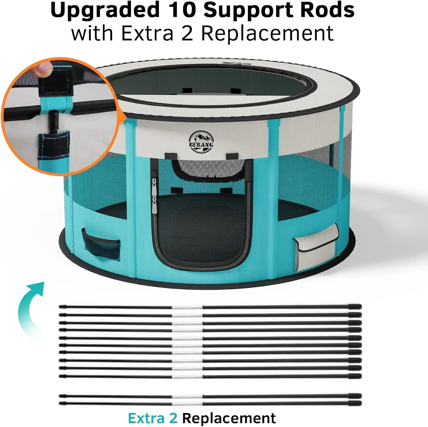 Dog Playpen Puppy Play Pen Indoors Pet Crate Small Dog Cage Portable Foldable Cat Kennel for Kitten Hamster Rabbit Bunny Guinea Pig with Collapsible Food Bowl Carrying Case