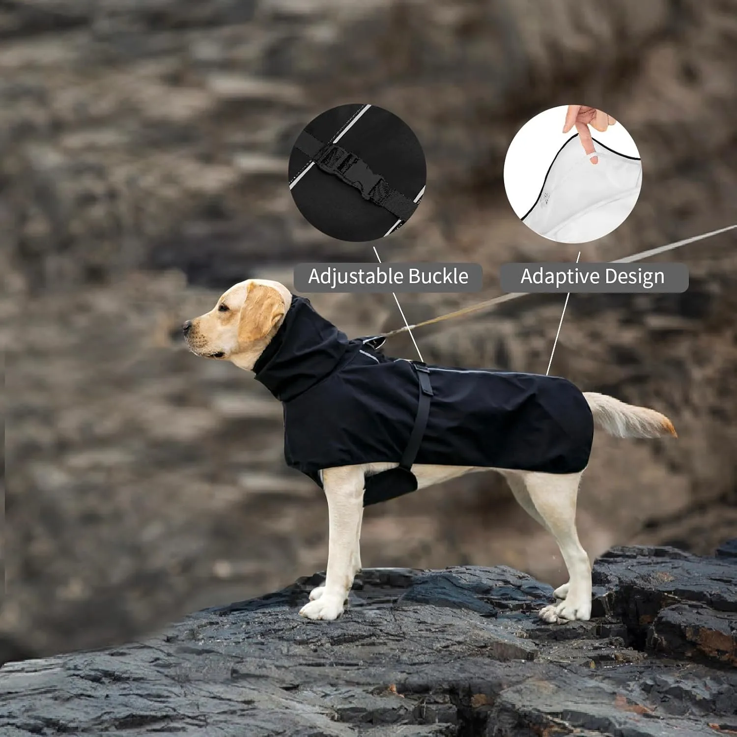 Dog Raincoat for Small Medium Large Dogs, Adjustable Dog Rain Jacket with Clear Hooded Double Layer,Waterproof Windproof Rain Jacket,Poncho Rain Coat