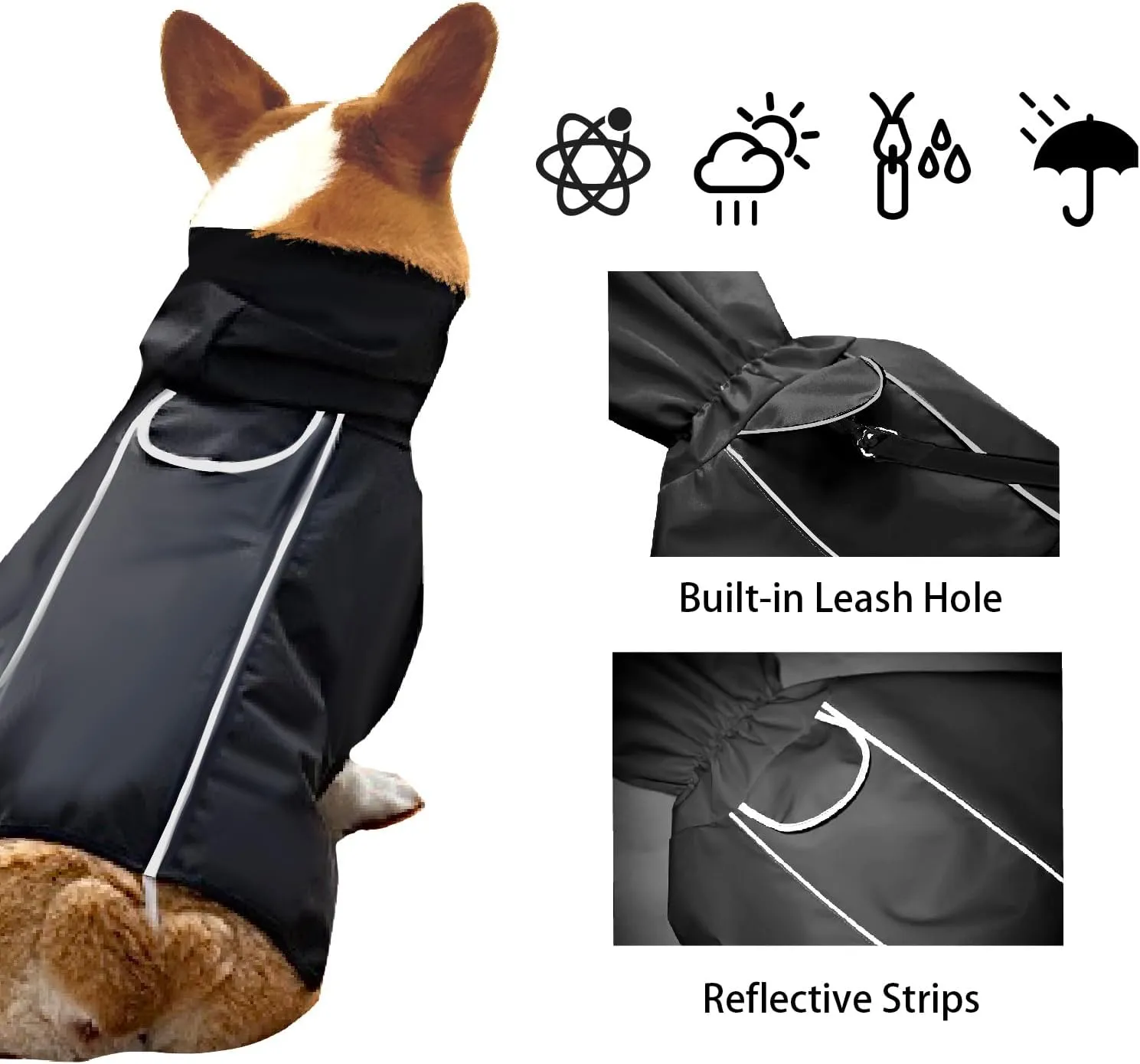 Dog Raincoat for Small Medium Large Dogs, Adjustable Dog Rain Jacket with Clear Hooded Double Layer,Waterproof Windproof Rain Jacket,Poncho Rain Coat