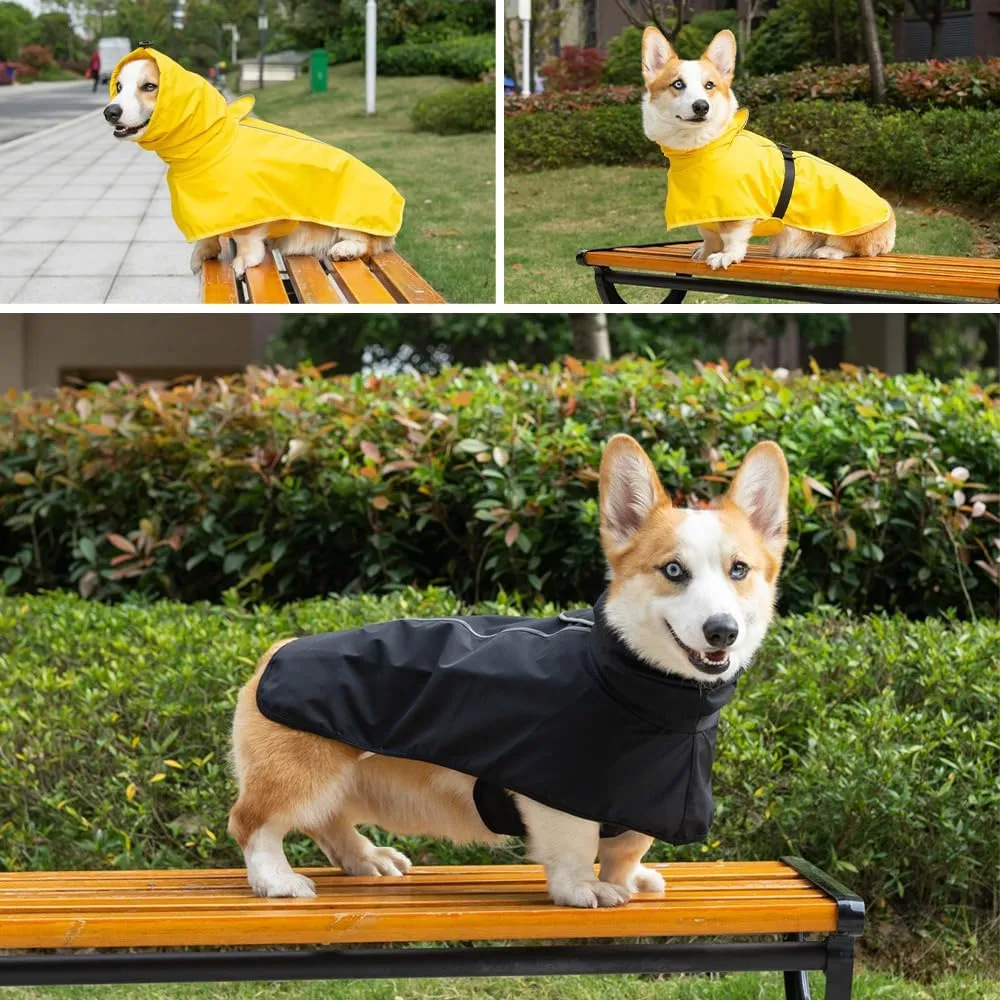 Dog Raincoat for Small Medium Large Dogs, Adjustable Dog Rain Jacket with Clear Hooded Double Layer,Waterproof Windproof Rain Jacket,Poncho Rain Coat