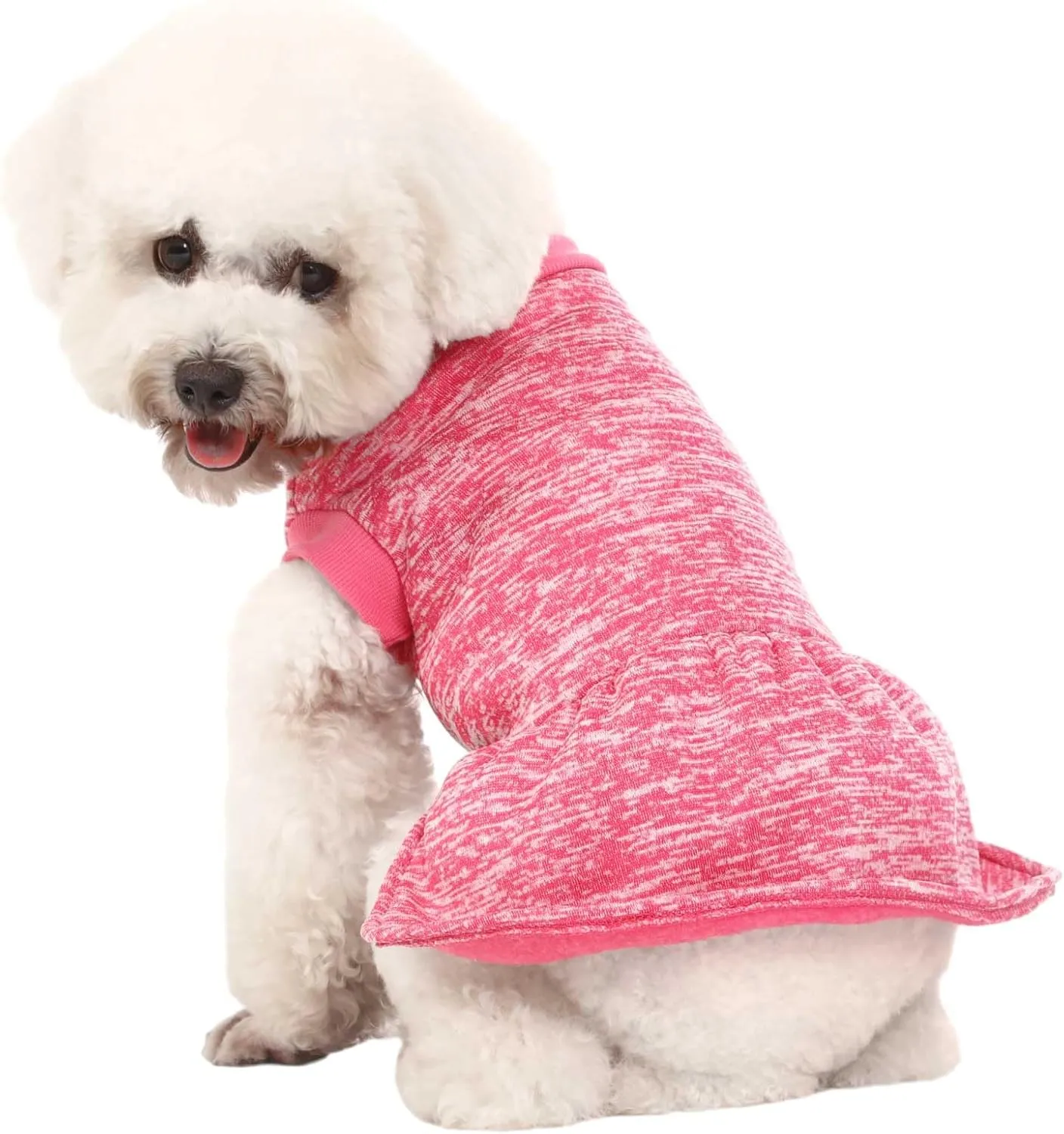 Dog Sweater, Dog Sweaters for Small Dogs, 2, 3 Pack Warm Soft Pet Clothes for Puppy, Medium Large Cat, Dogs Girl or Boy, Dog Shirt for Winter Christmas (Dress Pink Purple HotPink, X-Small)