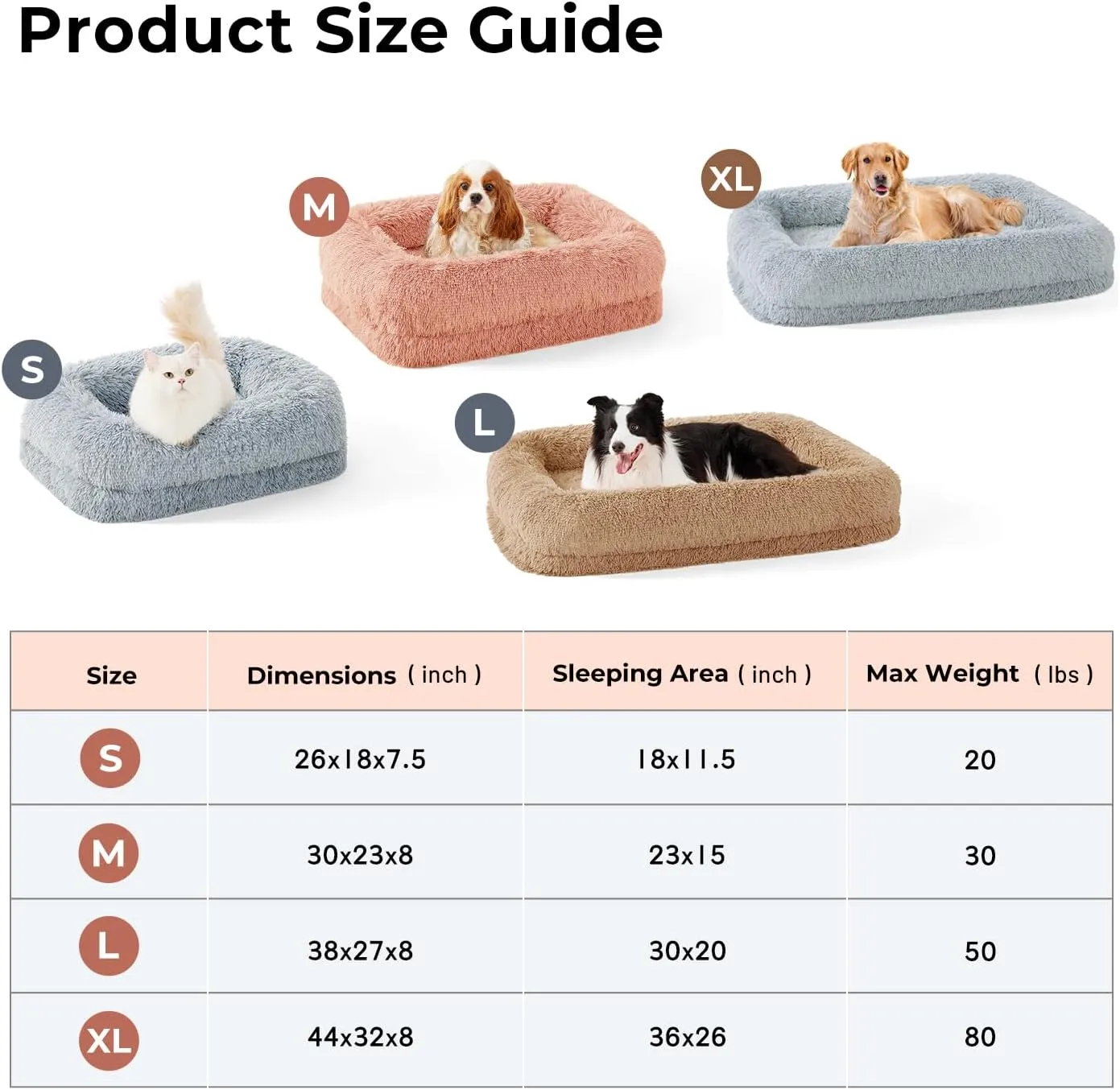 Donut Dog Bed for Medium Size Dog - Calming Sofa with Fluffy Faux Fur, Waterproof Pet Bed with Supportive Egg Foam, Washable Removable Cover and Nonskid Bottom, Camel