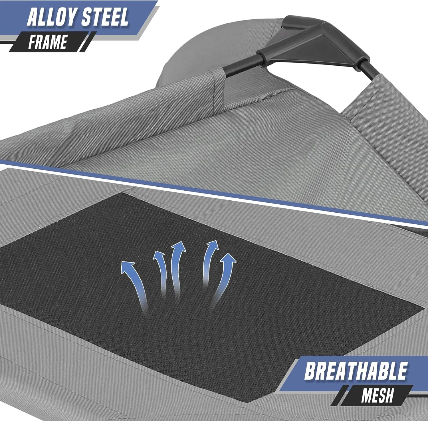 Elevated Dog Bed with Canopy for Large & Extra Large Pet Size, 2 in 1 420D Oxford Dog Cot for Indoor & Outdoor, Gray