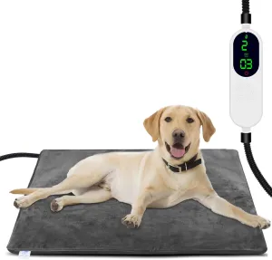 ENJOY PET Dog Heating Pad with 13 Level Timer and 9 Level Temperature, Indoor Heated Mat for Cats and Dogs with Chew Resistant Cord, Auto Power Off