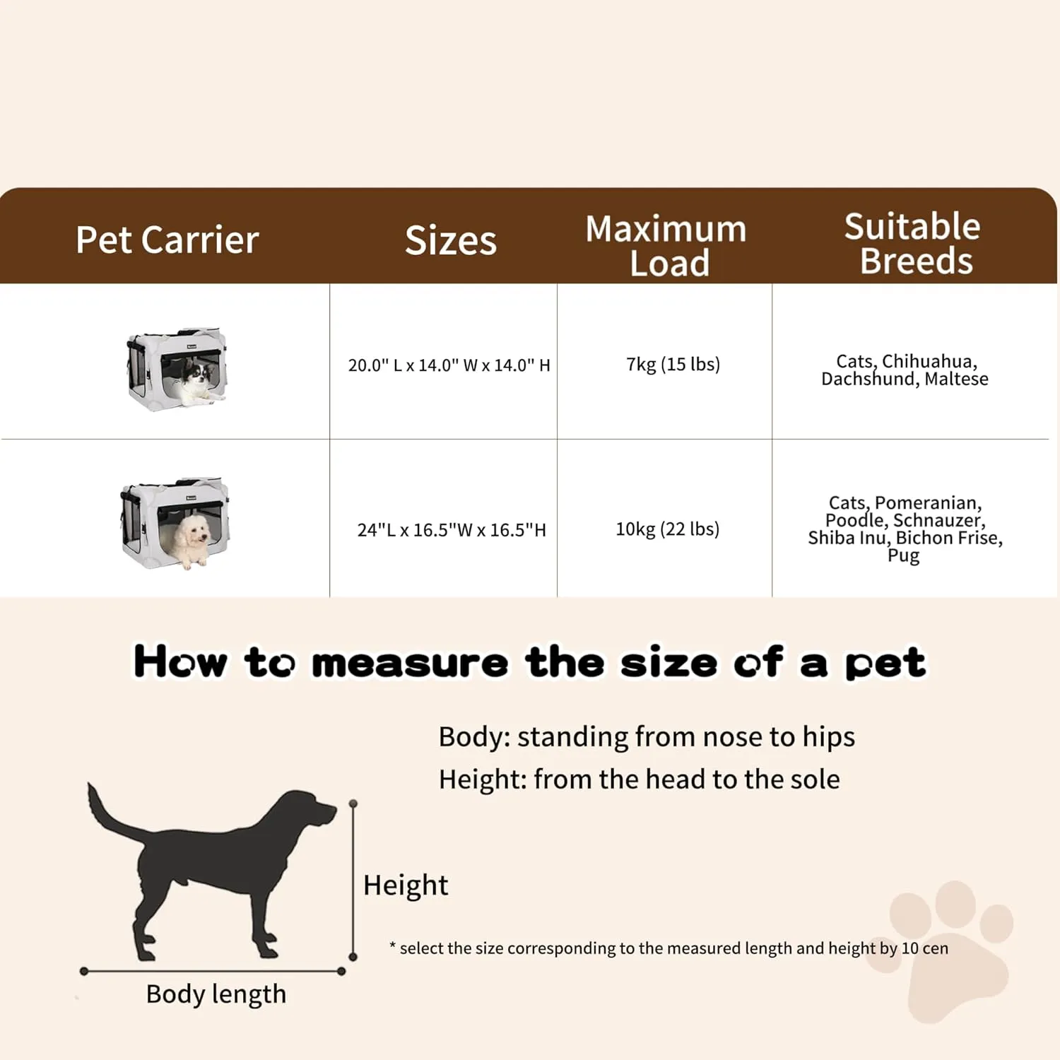 Extra Large Cat Carrier for 2 Cats Collapsible Soft Pet XL Crate for Large/Medium Cats 20lbs Car Travel Portable Bag with Water Bottle Slot For Long Trips (Beige, 24.0"L x 16.5"W x 16.5"H)