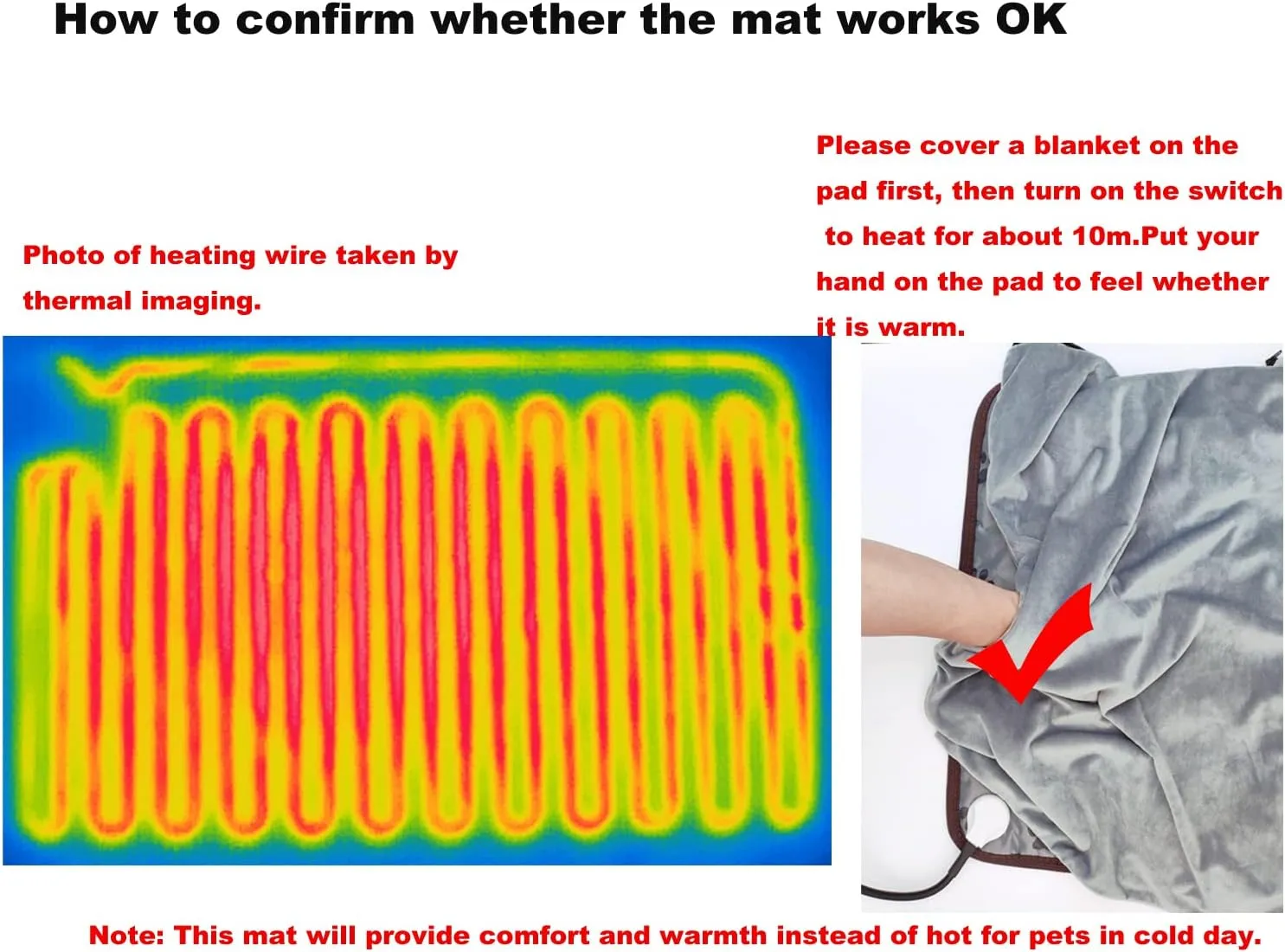 Extra Large PetHeating Mat for Dogs - Waterproof, Indoor/Outdoor Dog Heating Pad - Easy Clean