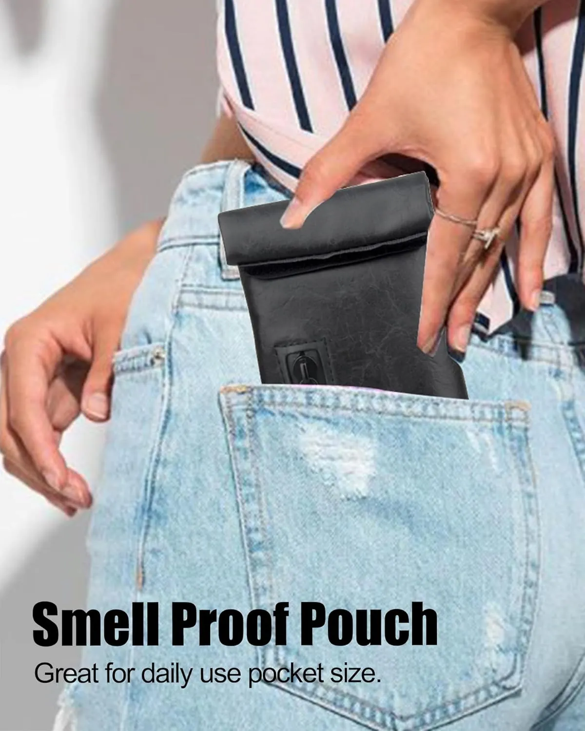 FIREDOG Smell Proof Bags, Carbon Lined Odor Proof Bag for Dog Tested 3"x6" Stash Travel Storage Pouch Pocket (Black)