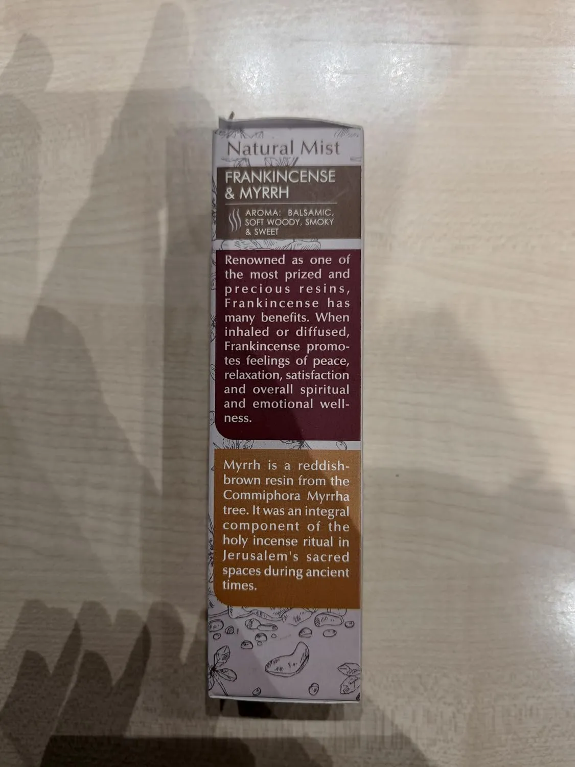Frankincense & Myrrha Natural Resin Mist Spray by Aromafume | 100 ml / 3.3oz | Ideal for deep relaxation, spirituality & rituals | Made with Pure Resin from Somalia | Non-alcoholic, non-toxic & vegan
