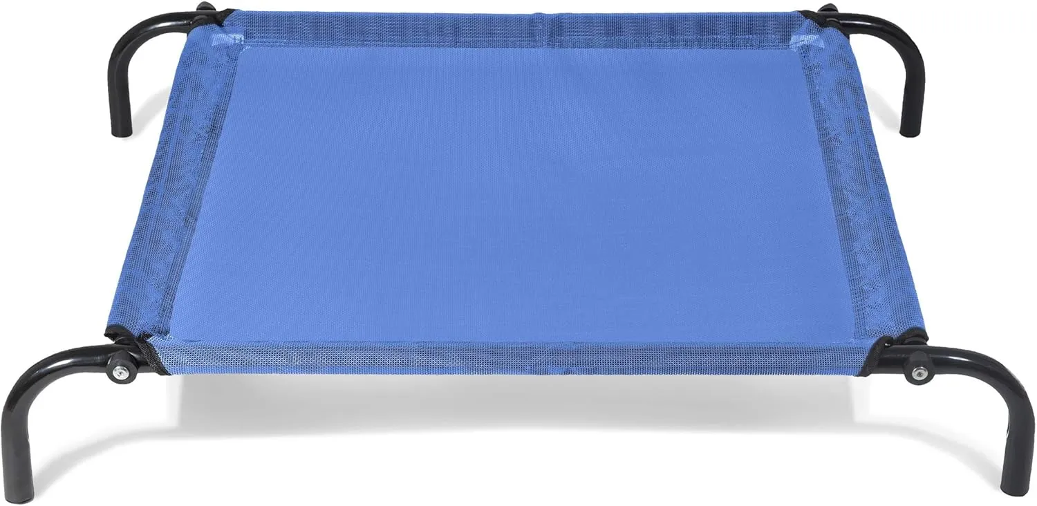 Furhaven Elevated Dog Bed for Small Dogs, Perfect for Indoor & Outdoor Use w/ High Airflow Cooling - Reinforced Cot Bed - Deep Blue, Small