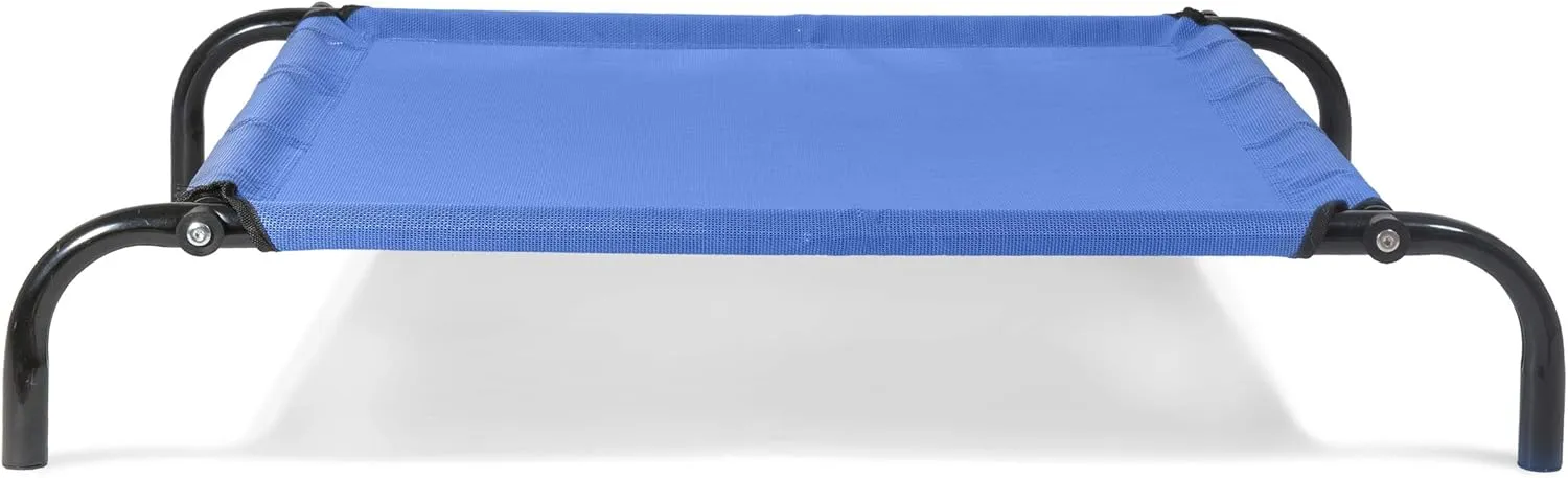 Furhaven Elevated Dog Bed for Small Dogs, Perfect for Indoor & Outdoor Use w/ High Airflow Cooling - Reinforced Cot Bed - Deep Blue, Small