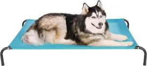 FurHaven Elevated Pet Cots - Cooling & Breathable Nylon Mesh Hammock for Large Dogs/Easy-to-Assemble / / Durable and Reinforced/Perfect for Rest & Relaxation Outdoors - Capri Blue, Extra Large