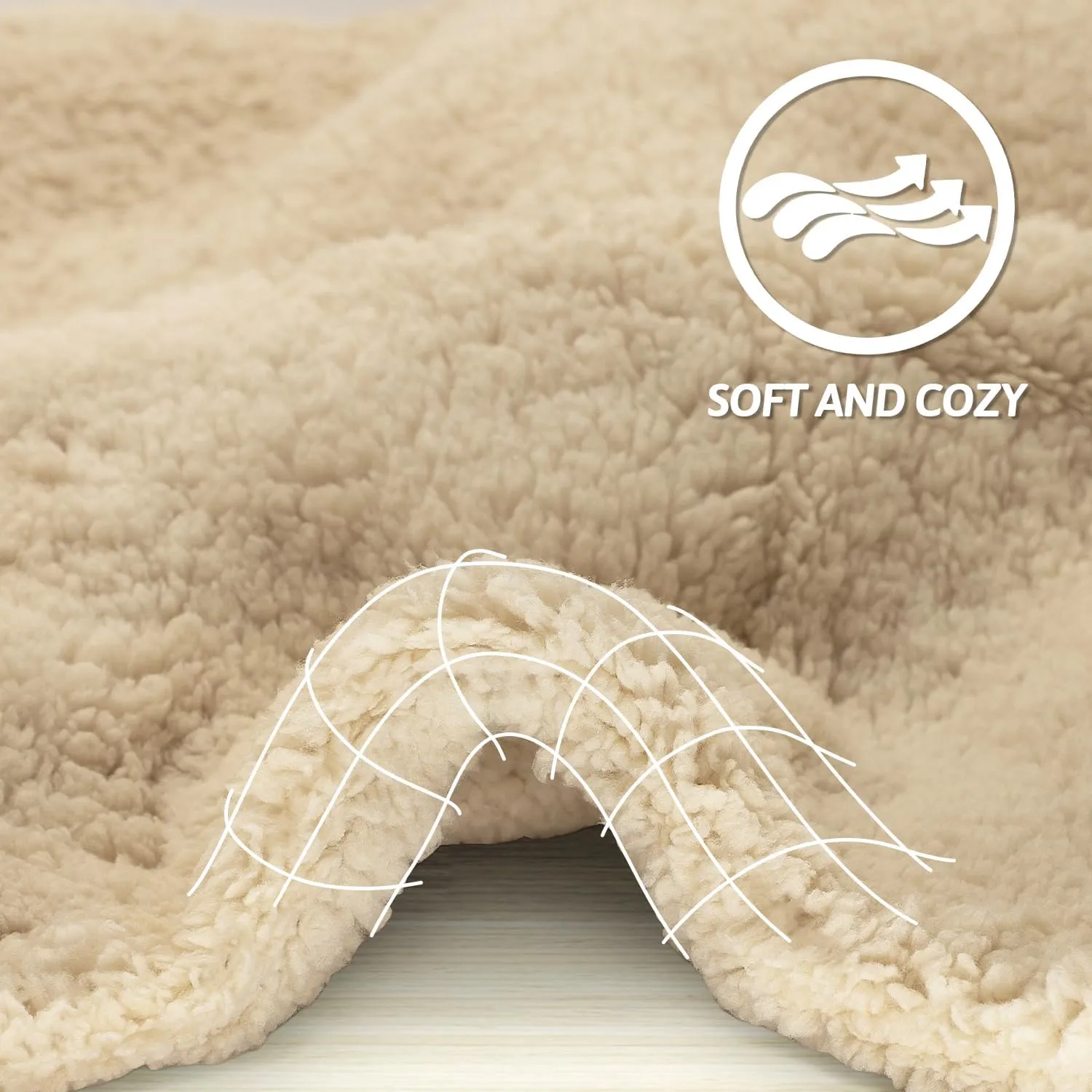 furrybaby Premium Soft Dog Blanket for Small Dogs Puppy Cat Washable Sherpa Fleece 24x32 Inches Pet Throw for Bed Furniture Couch Sofa Protection(Small, Beige Blanket)