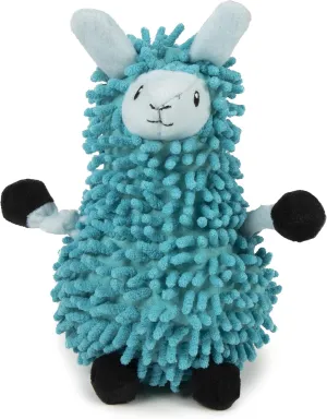 goDog Llamas Noodle Squeaky Plush Dog Toy, Chew Guard Technology - Blue, Small