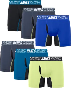 Hanes Boys' Moves Underwear Anti Chafe Boxer Briefs, 6-Pack