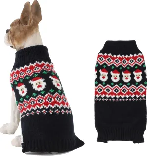 HAPEE Dog Xmas Sweaters, Cat & Puppy Clothes, Navy Santa Ugly Christmas Sweaters