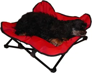 HDP Elevated Padded Napper Cot Space Saver Pet Bed Color:Red Size:Medium