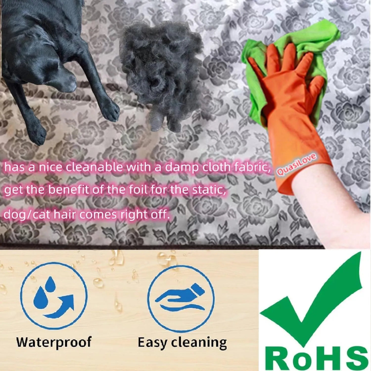 Heated Dog Bed Electric Pet Heating Pad for Small Medium Animal New Born Puppy Puppies Whelping,IPX2 Waterproof Large Indoor Doghouse (Large, Animal Print)